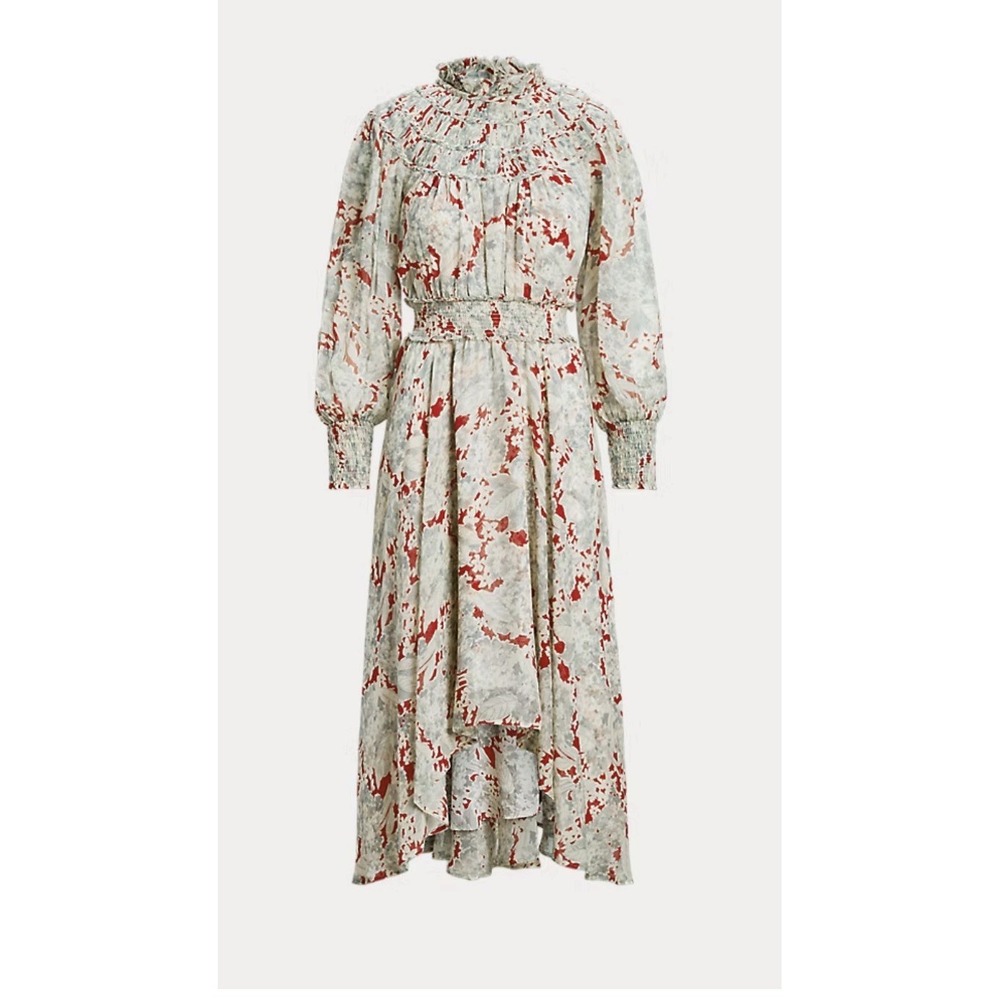 Polo Ralph Lauren Floral‎ Crinkled romantic Georgette Dress Sz-10 New 798$